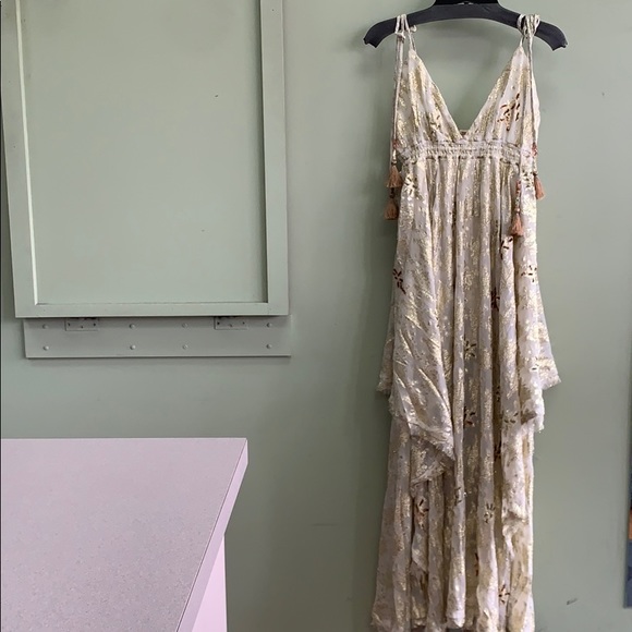 Meredith Gold Foil Maxi Dress 